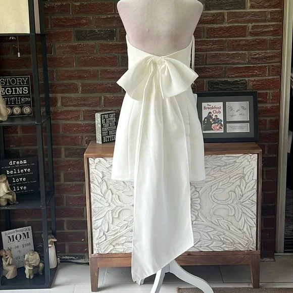 Amsale Strapless Silk Faille Bow Dress NWT Size 10